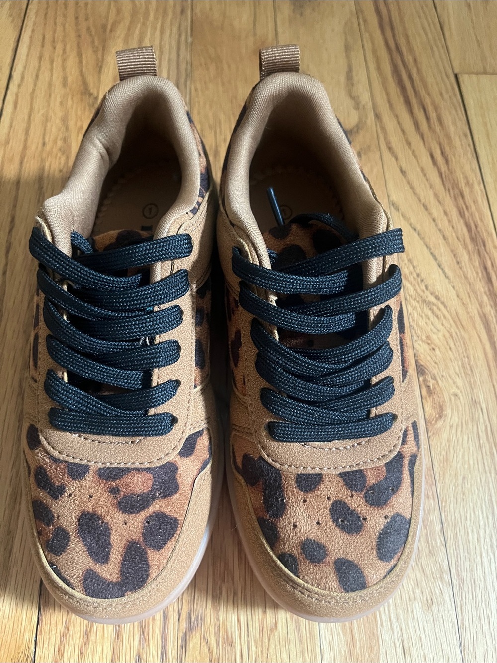Kids Leopard Print Casual Sneakers - Brown